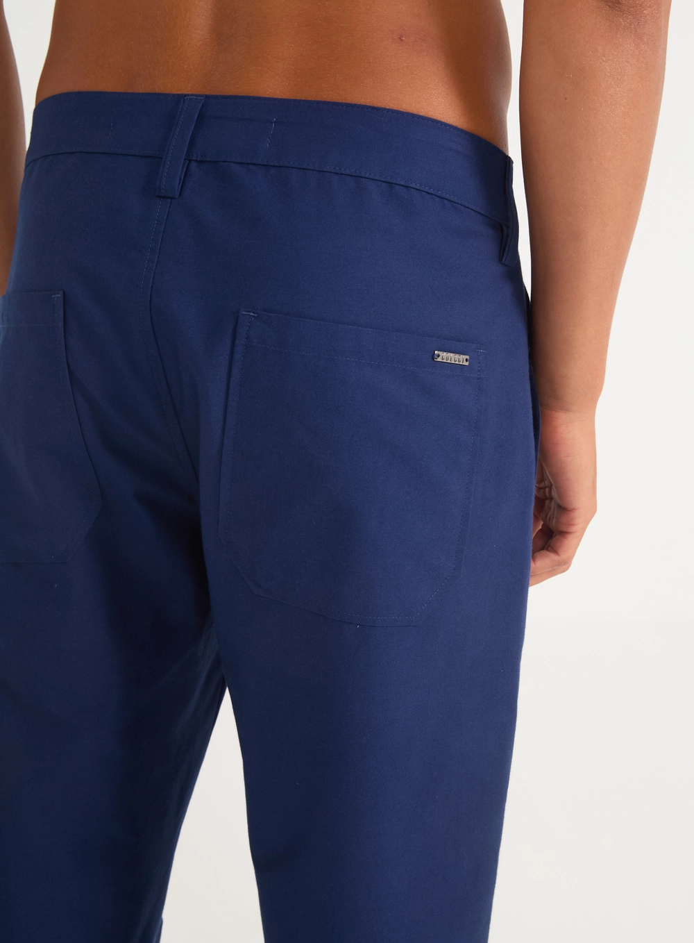 Calça Masculina Alfaiataria Reta Mediterrâneo Azul