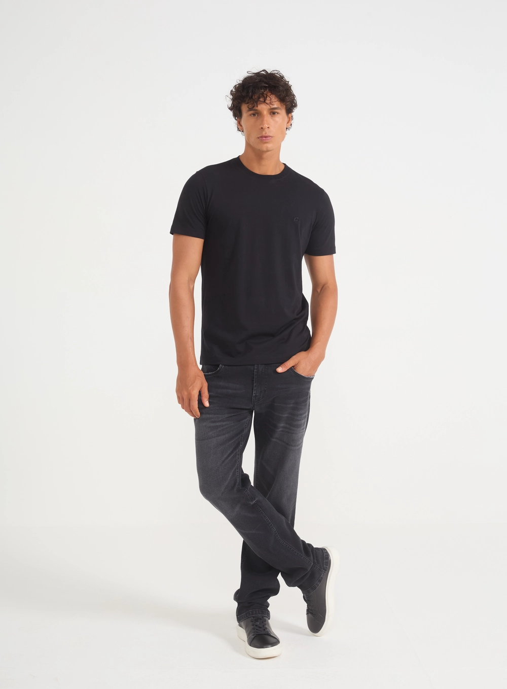 Calça Jeans Masculina Alex Slim Indigo Preto