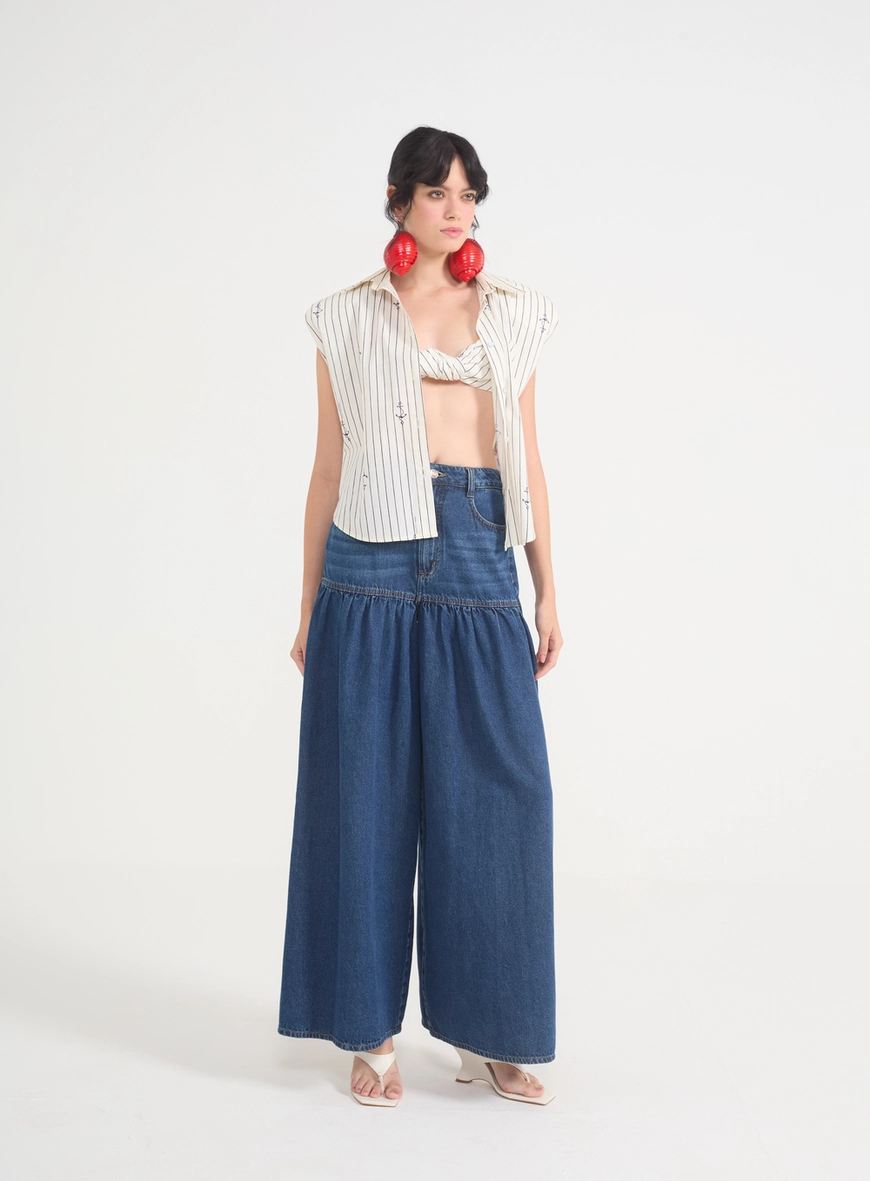 Calça Jeans Silvia Pantalona