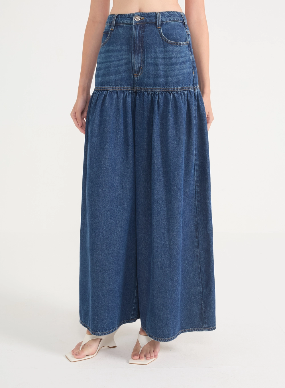 Calça Jeans Silvia Pantalona Índigo