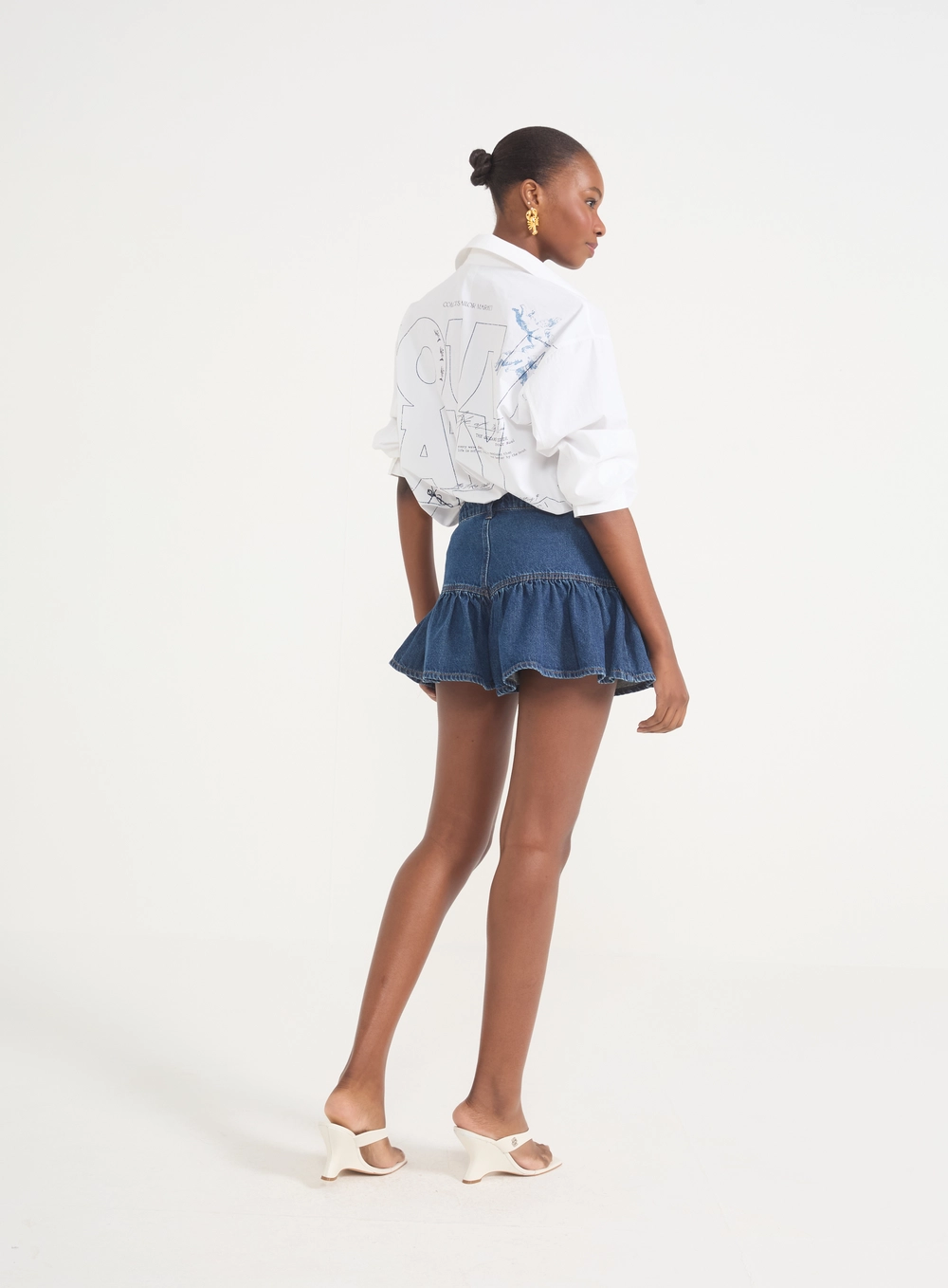Short Jeans Peplum Jade Índigo