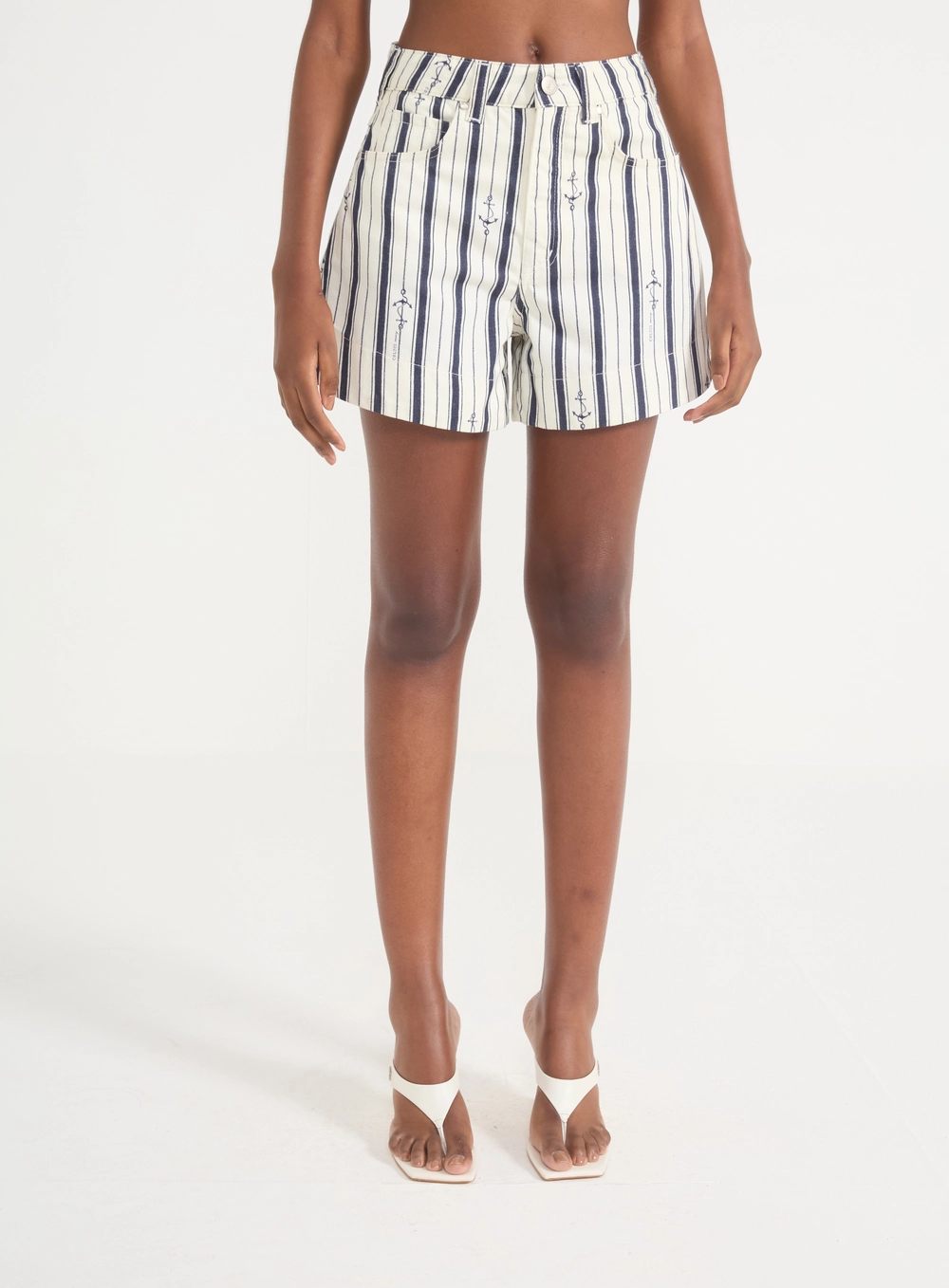 Short Sarja Rebeca Estampa Náutica Estampados