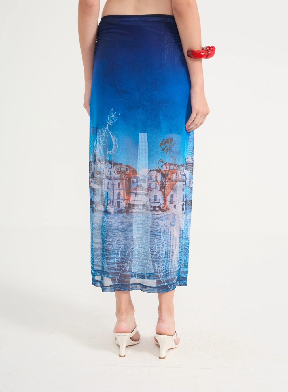 Saia Midi Tule Estampada Estampados