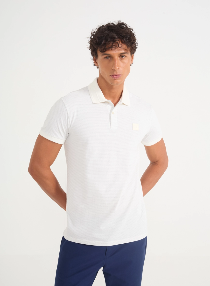 Camisa Polo Masculina Texturizada