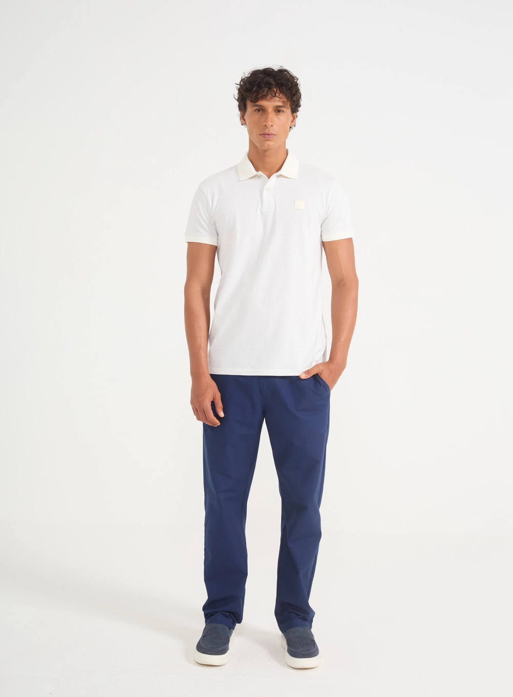 Camisa Polo Masculina Texturizada Off Shell