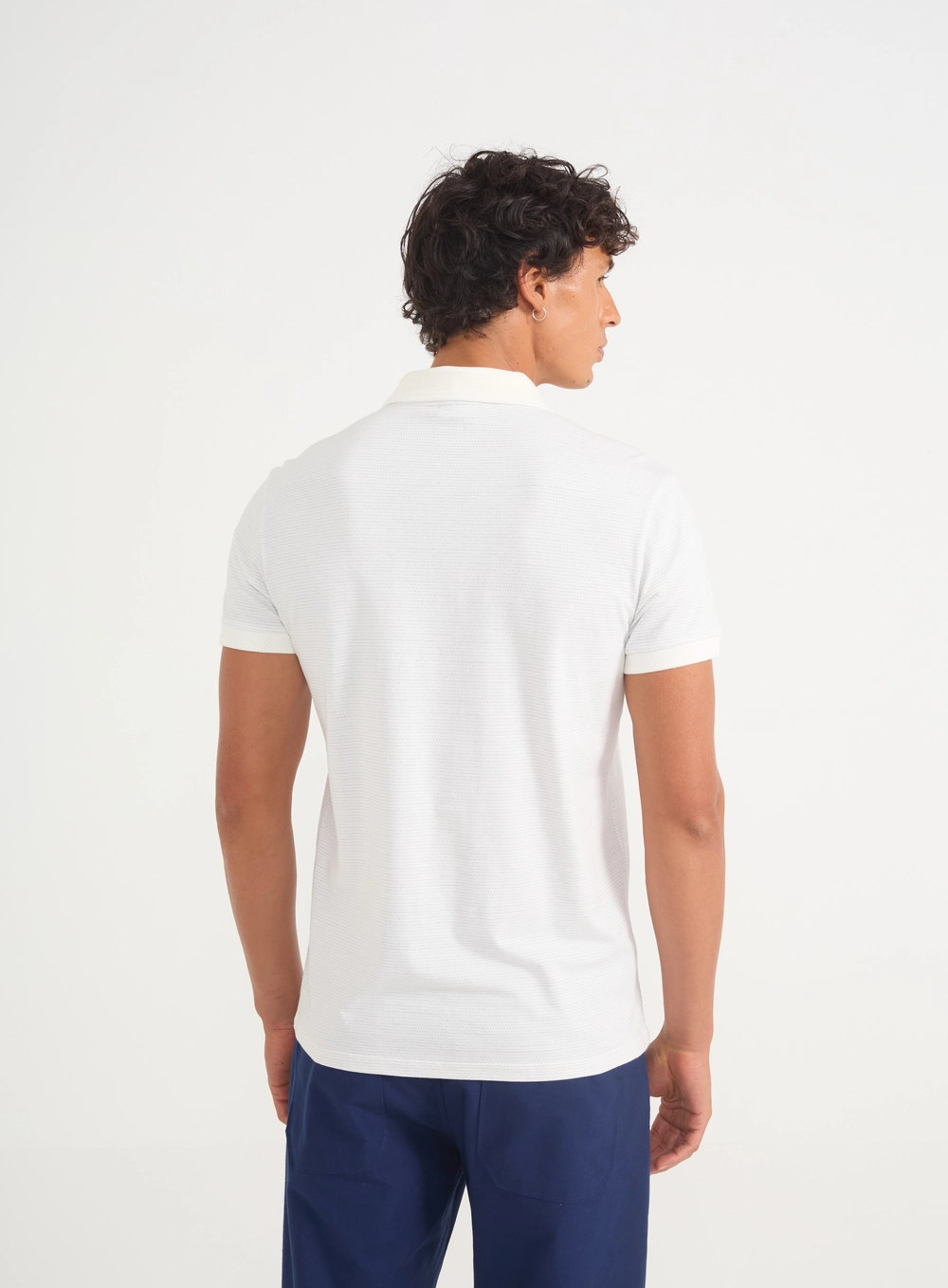 Camisa Polo Masculina Texturizada Off Shell
