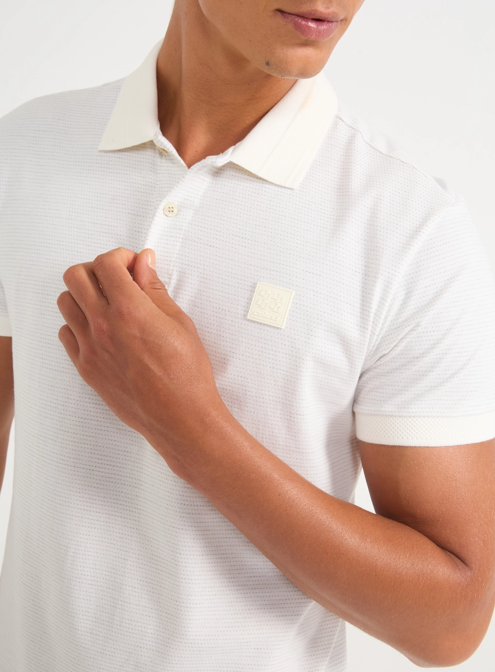 Camisa Polo Masculina Texturizada Off Shell