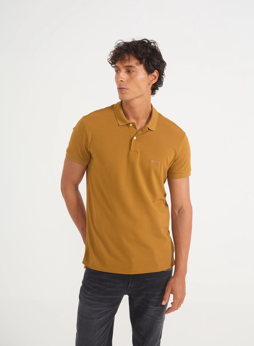 Camisa Polo Masculina Ocre