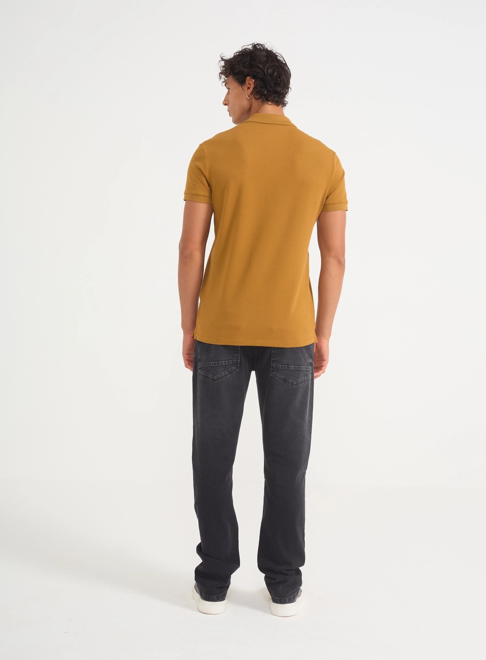 Camisa Polo Masculina Ocre Marrom