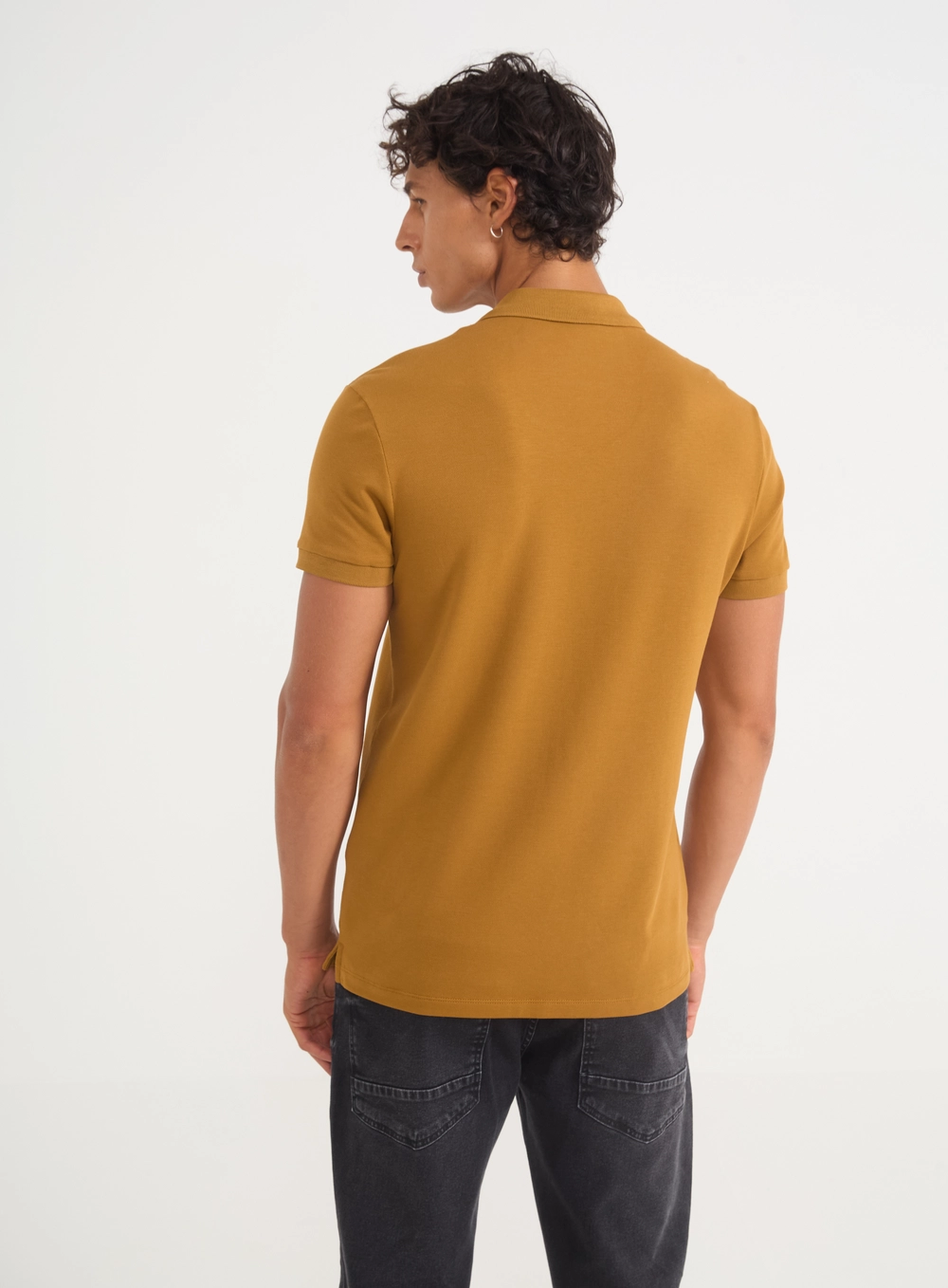 Camisa Polo Masculina Ocre Marrom