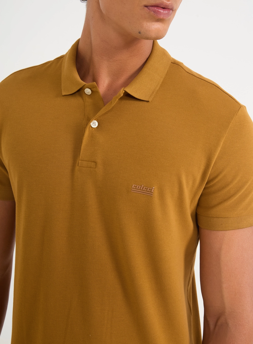 Camisa Polo Masculina Ocre Marrom