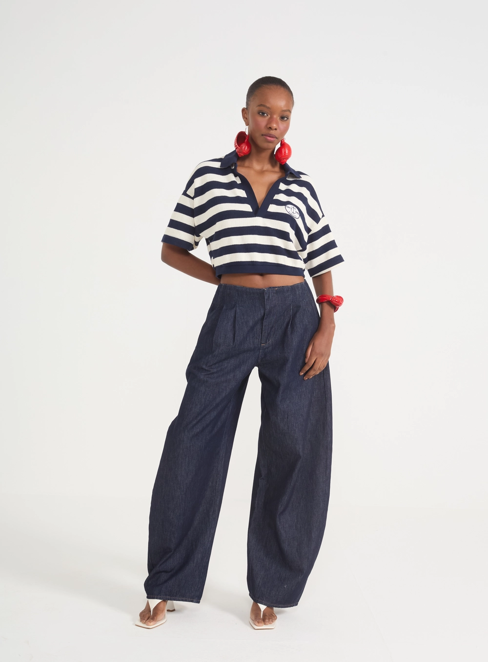 Camisa Tricô Cropped Polo Estampados