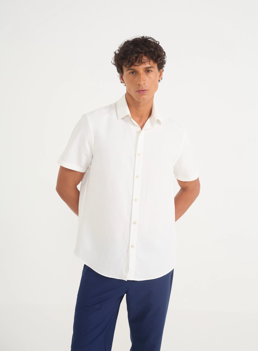 Camisa Masculina Manga Curta Com Logo