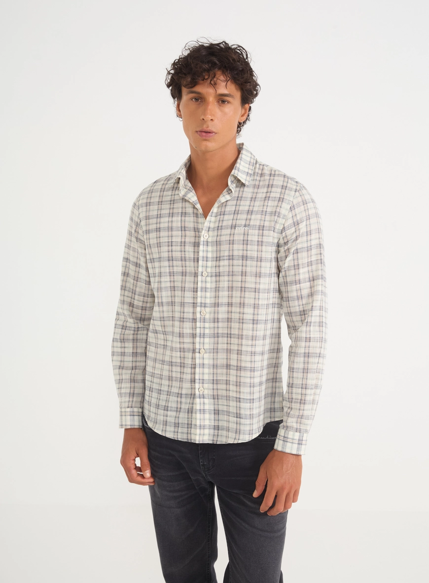 Camisa Masculina Xadrez Manga Longa