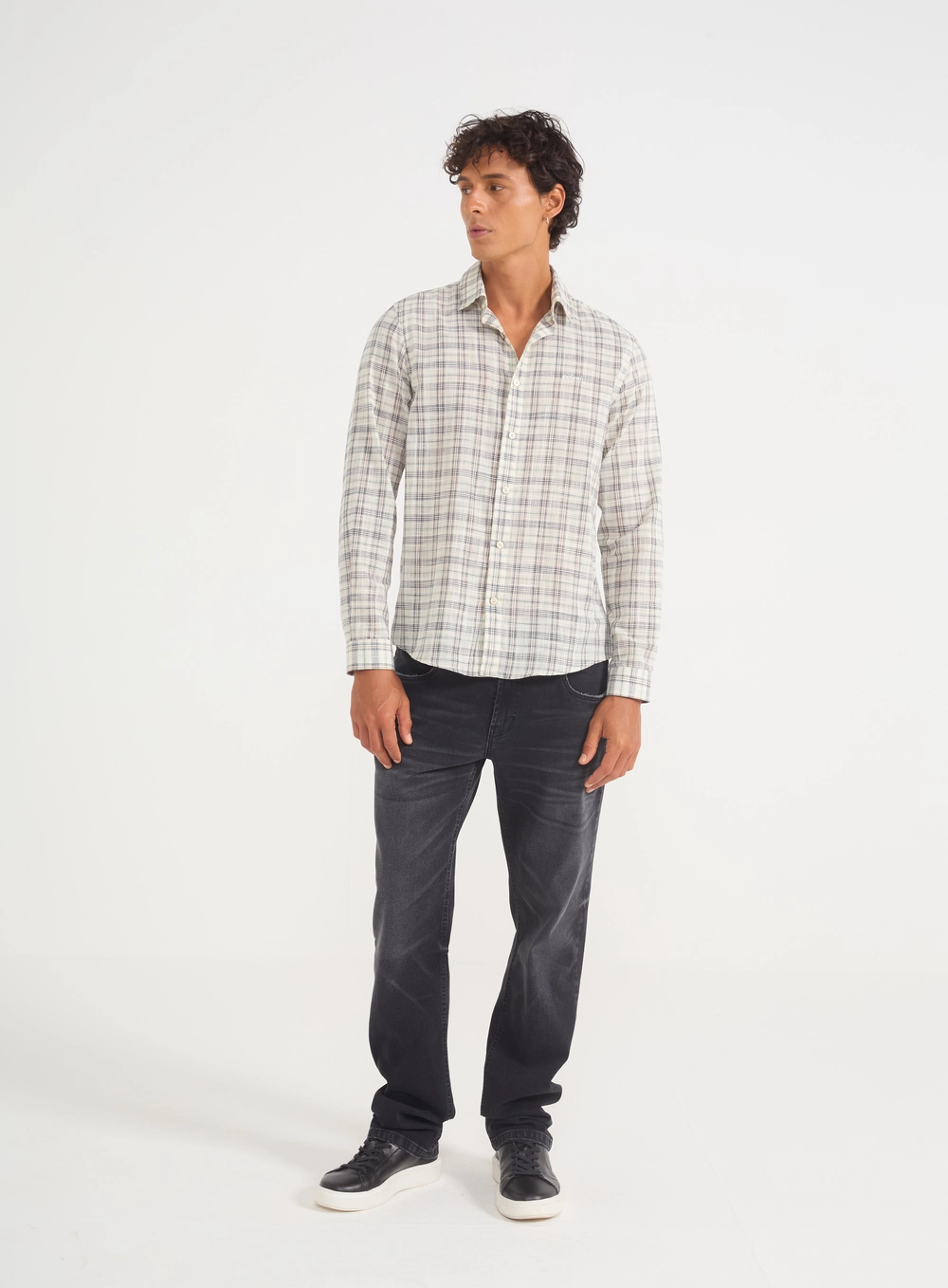 Camisa Masculina Xadrez Manga Longa Estampados