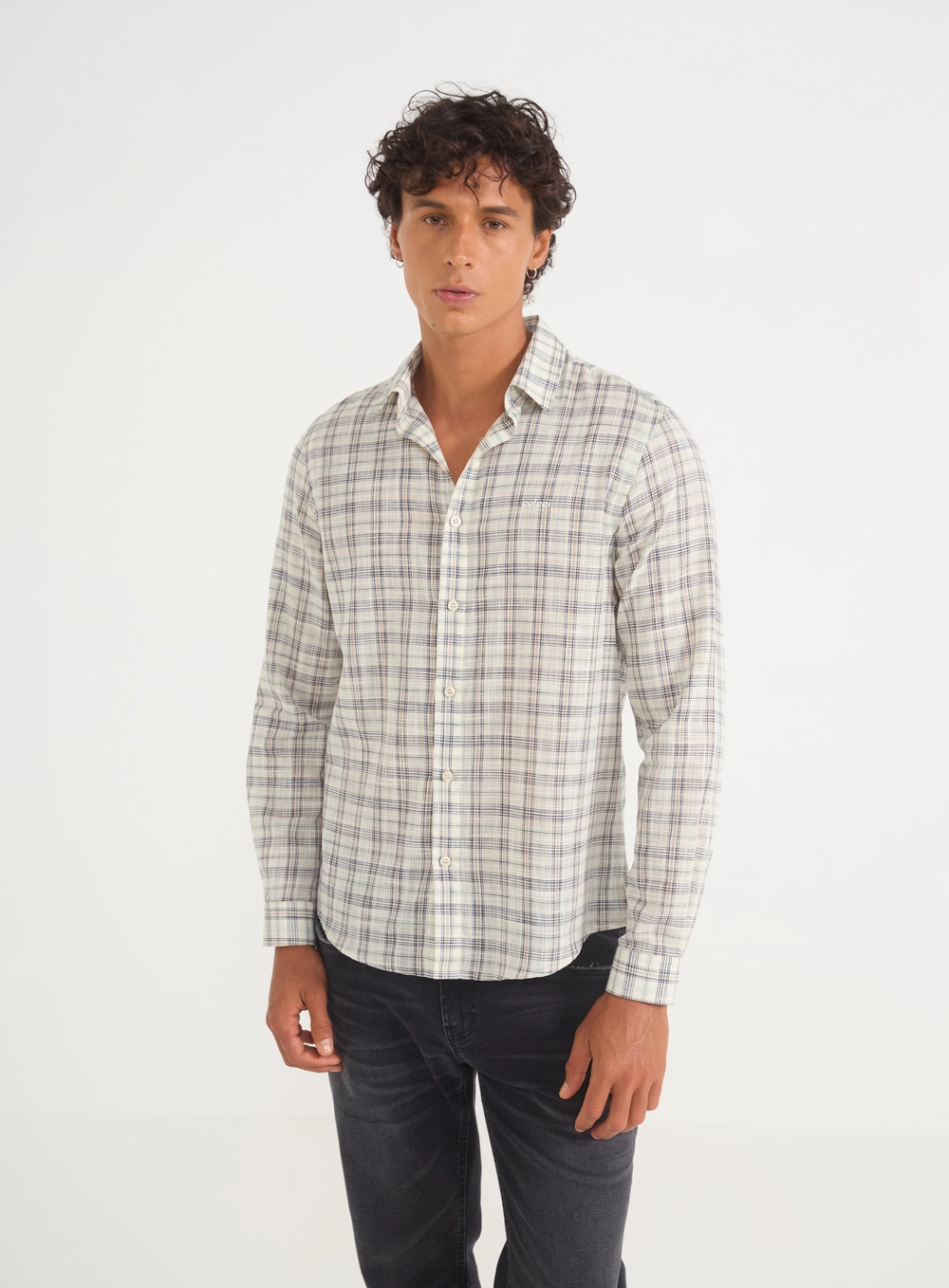 Camisa Masculina Xadrez Manga Longa Estampados