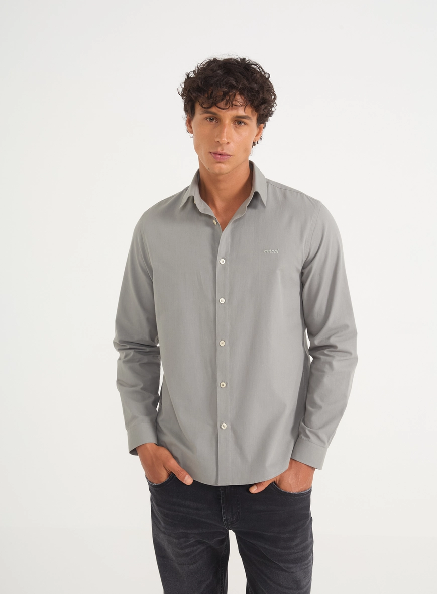 Camisa Masculina Manga Longa Com Logo