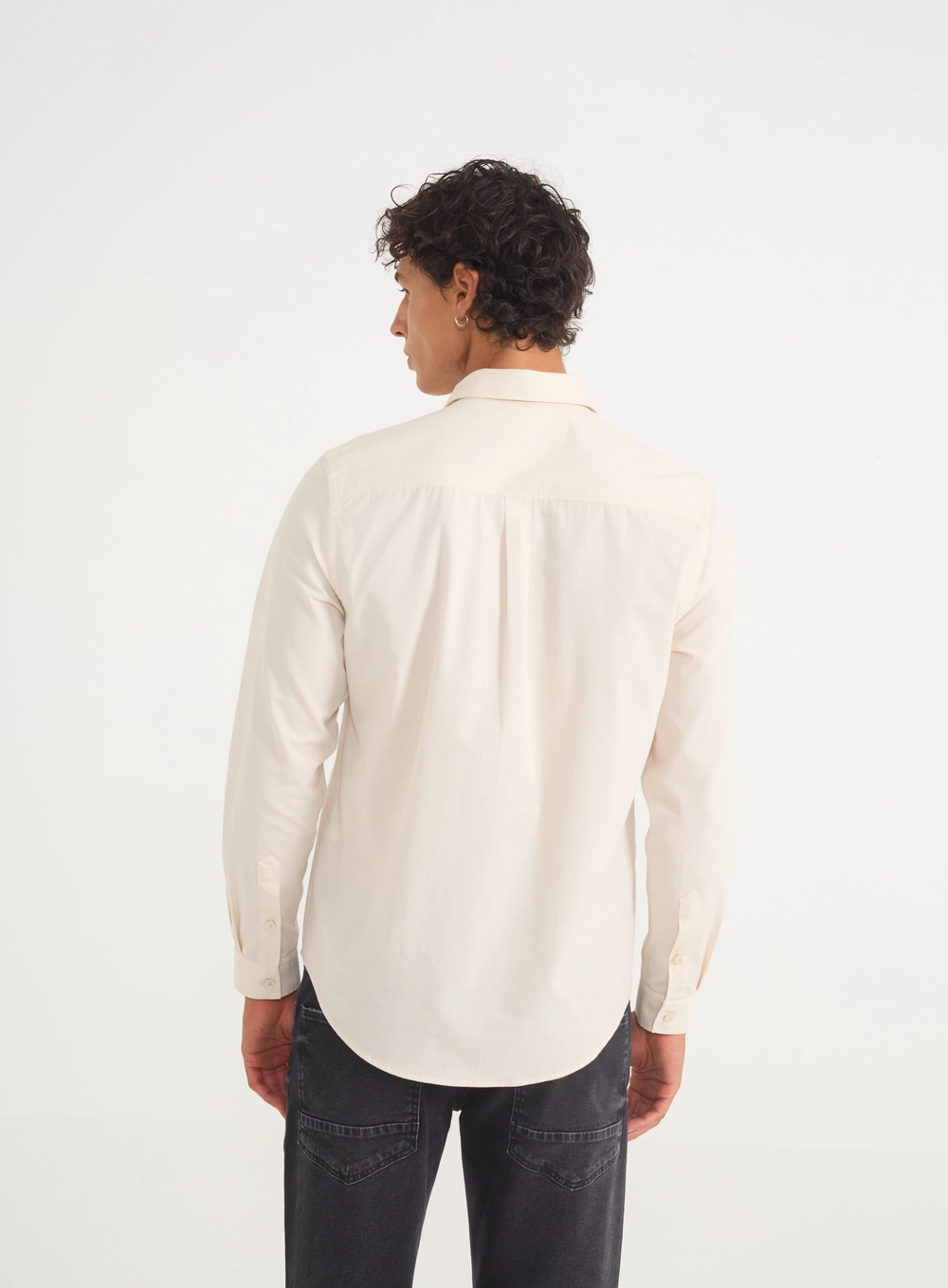 Camisa Masculina Manga Longa Com Logo Amarelo