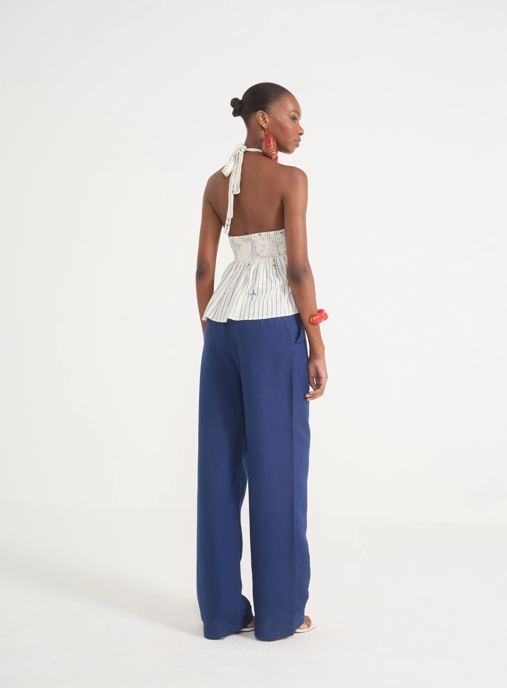 Blusa Feminina Frente Única Com Estampa Náutica Estampados