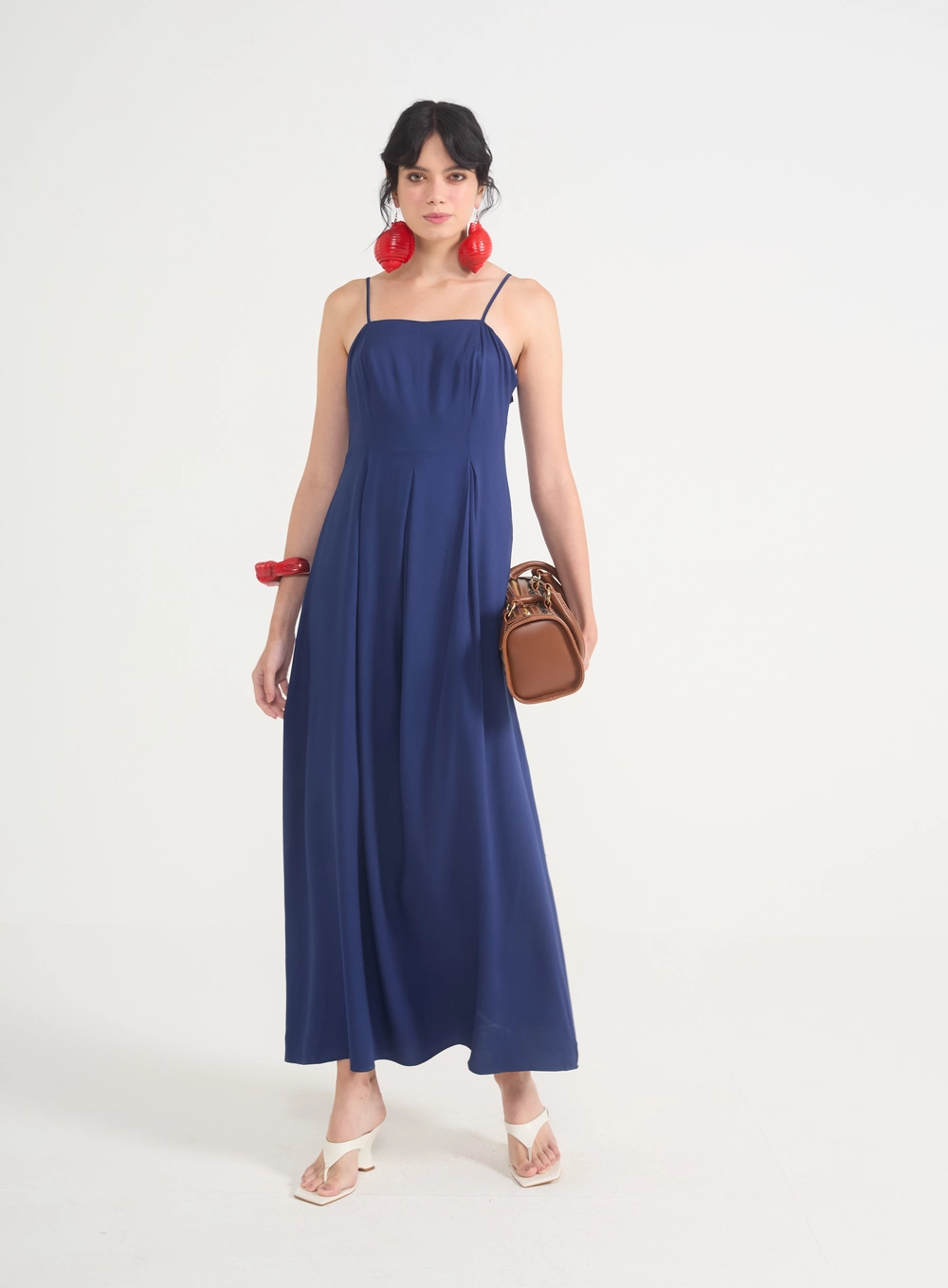 Vestido Midi Amplo Azul