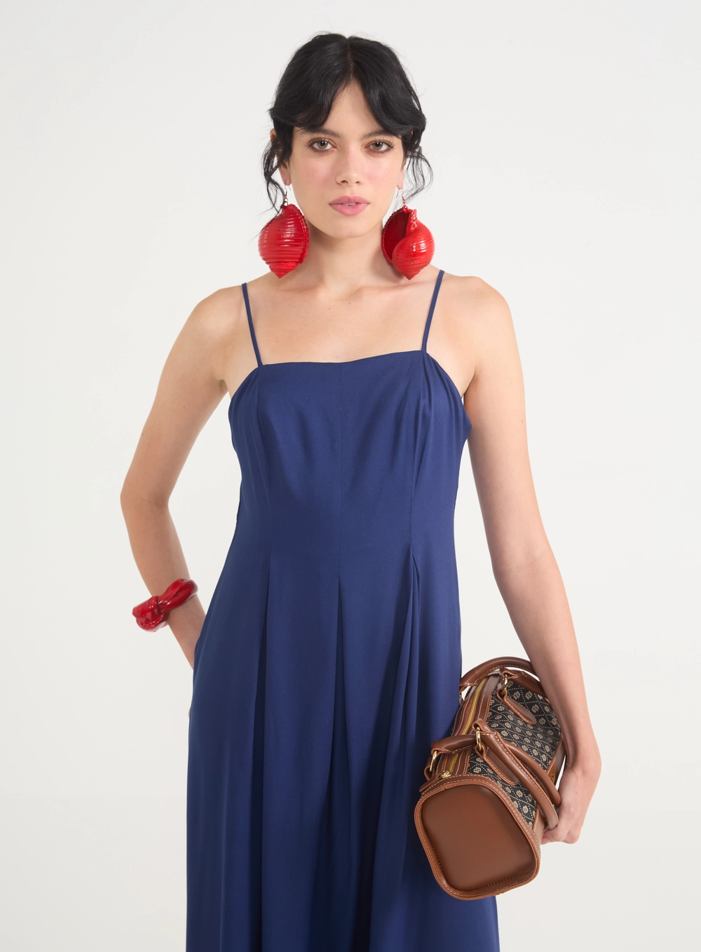 Vestido Midi Amplo Azul