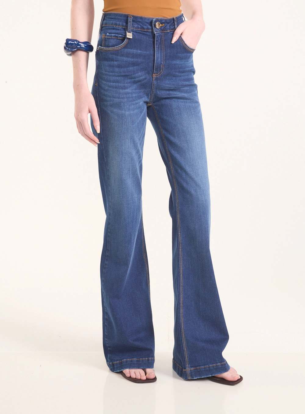 Calça Jeans Flare Cintura Alta - New York Índigo