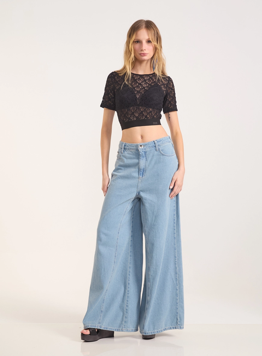 Calça Jeans Seul Pantalona Com Recortes