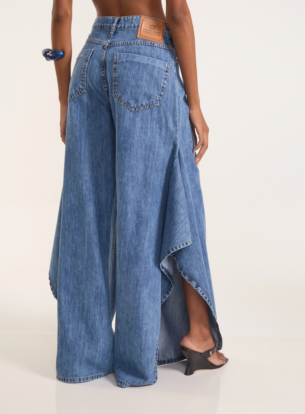 Calça Jeans Tóquio Wide Leg Com Fendas Índigo