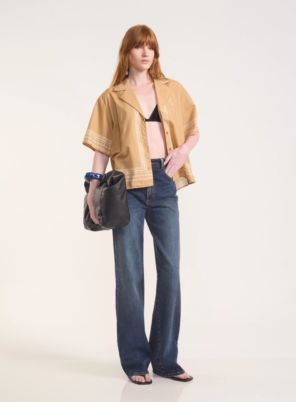 Calça Jeans Wide Leg Cintura Alta - Berlim Stretch Índigo