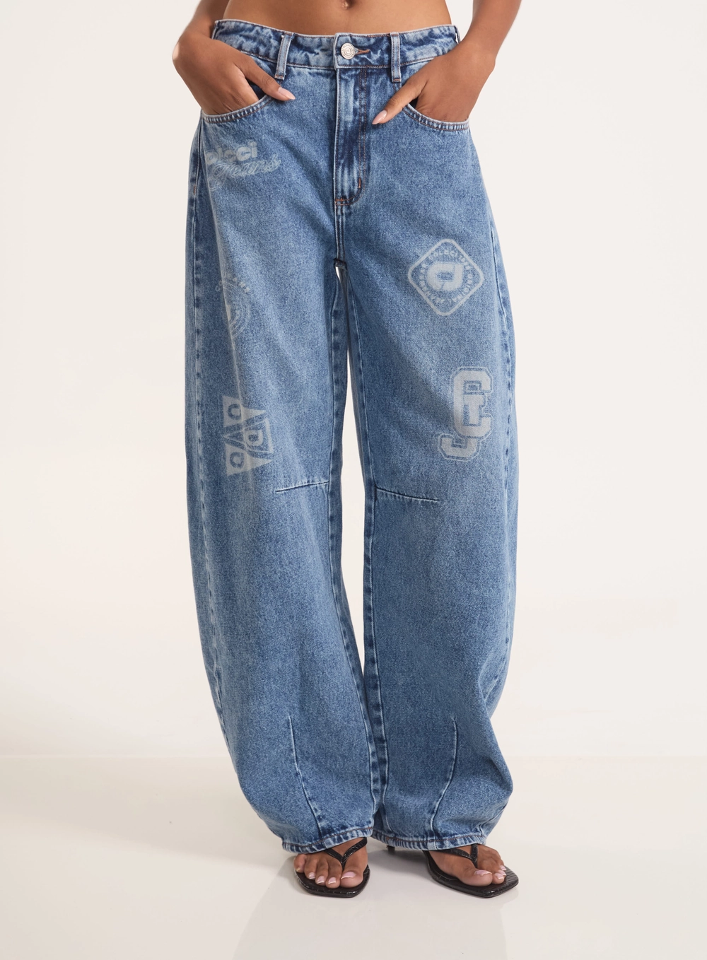 Calça Jeans Dublin Baggy Com Estampa Índigo