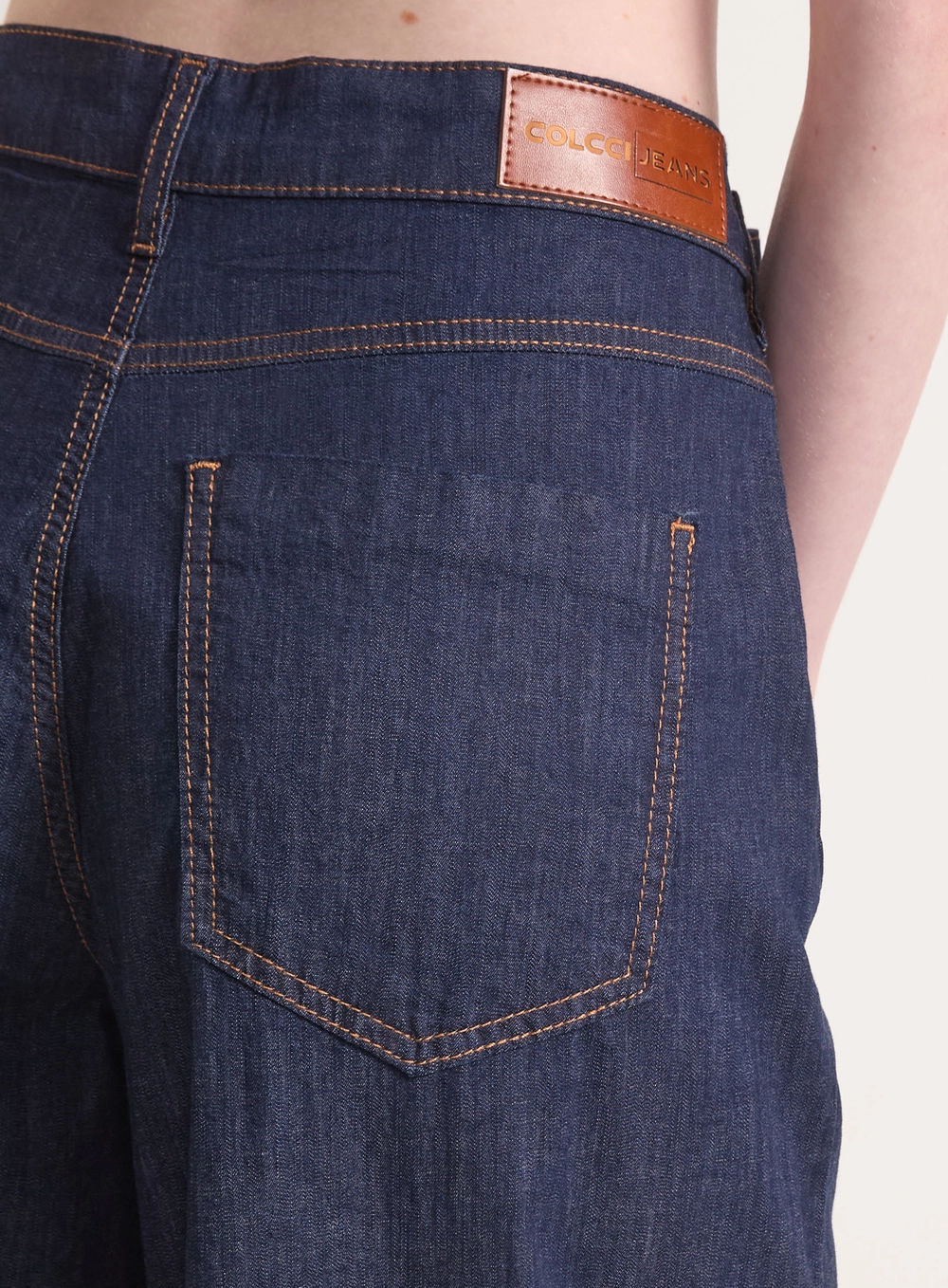 Calça Jeans Lisboa Stretch Pantalona Com Bolsos Índigo