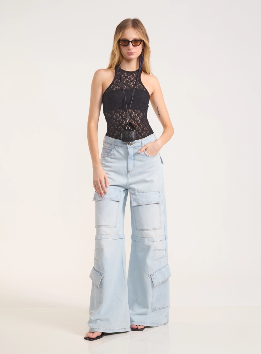 Calça Jeans Cargo Feminina - Seul