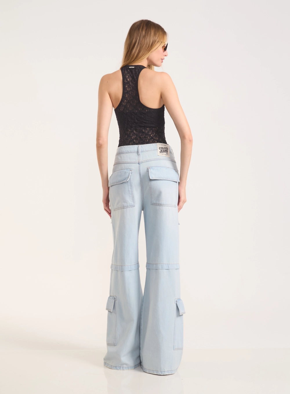 Calça Jeans Cargo Feminina - Seul Índigo