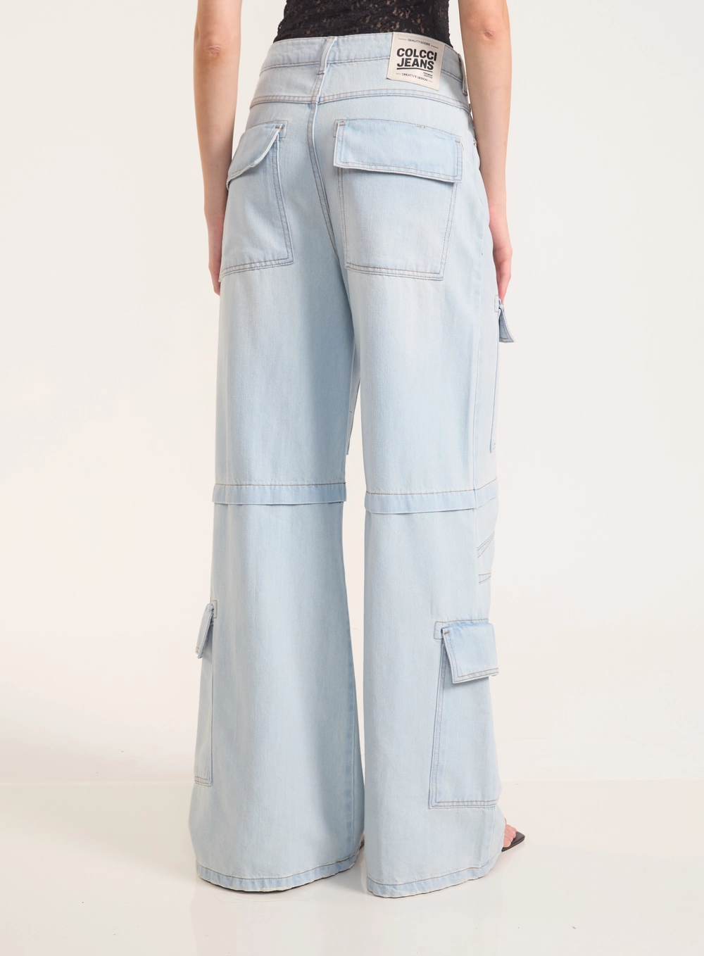 Calça Jeans Cargo Feminina - Seul Índigo