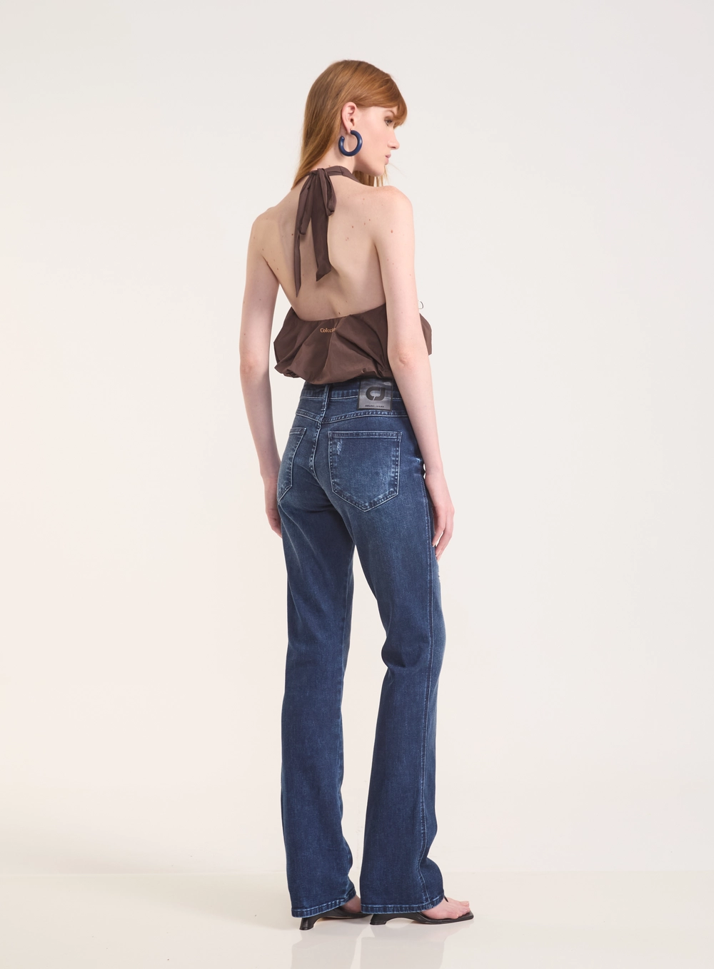 Calça Jeans Nova York Reta Com Detalhes Destroyed Índigo