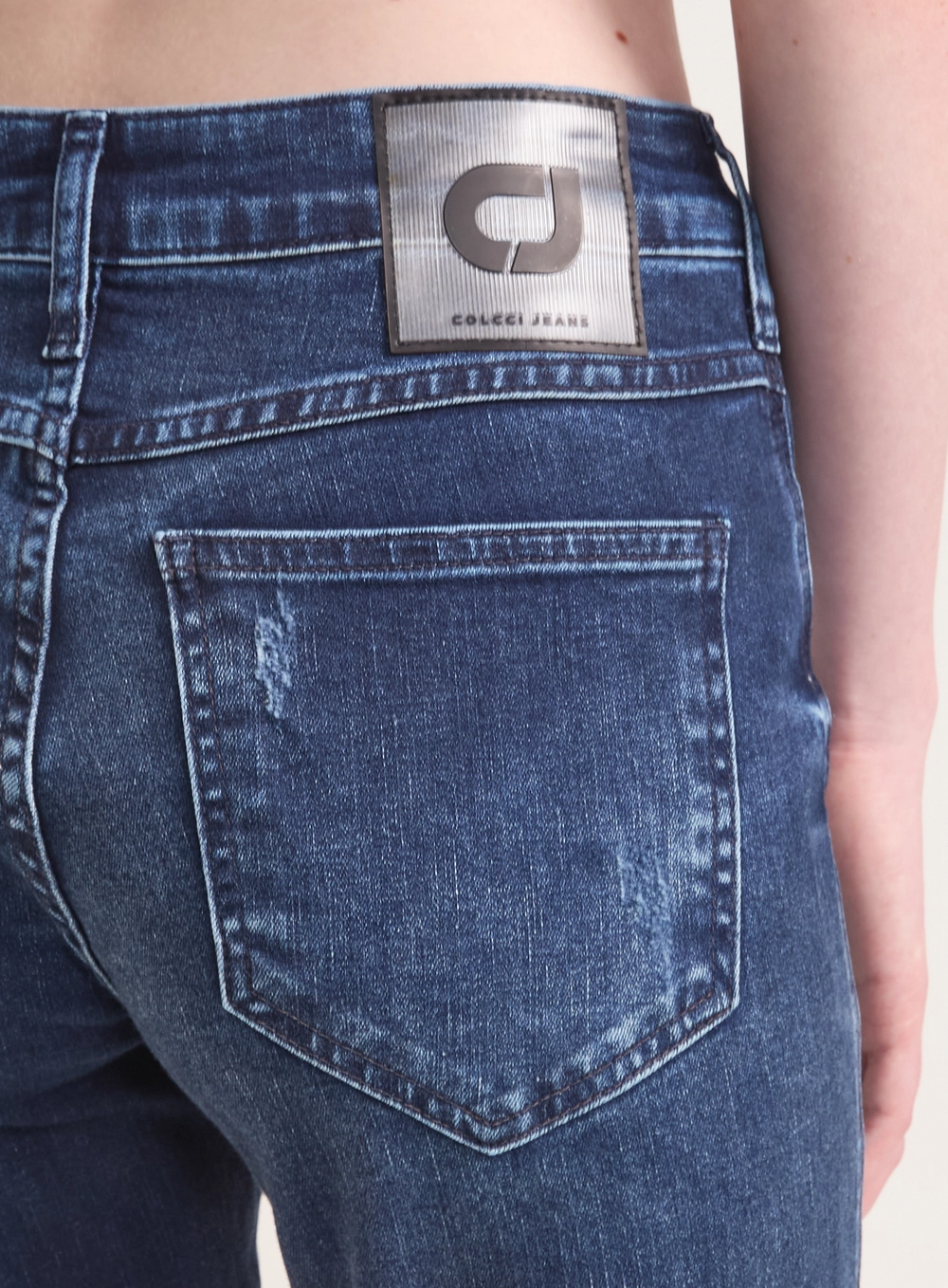Calça Jeans Nova York Reta Com Detalhes Destroyed Índigo