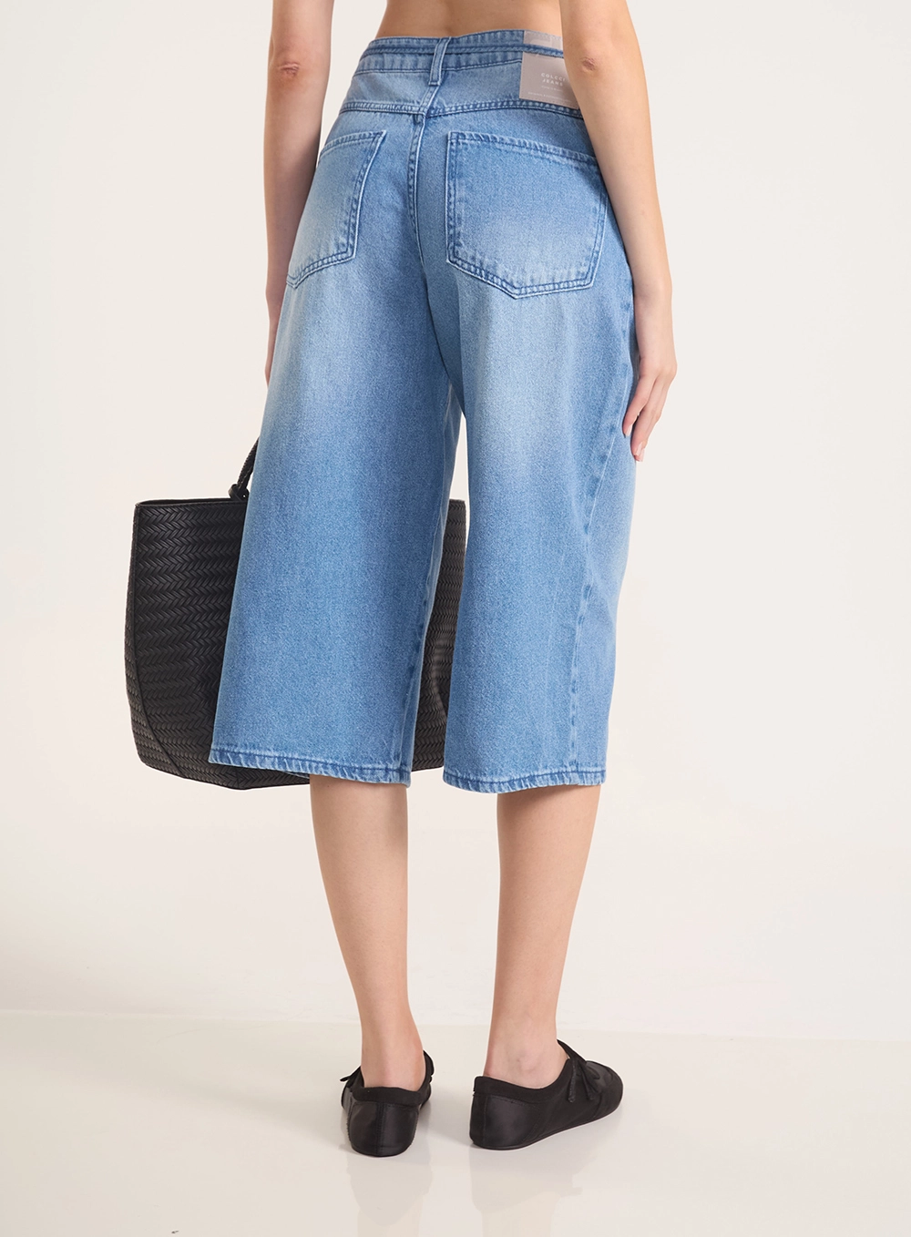Calça Jeans Verona Pantacourt Com Amarração Índigo