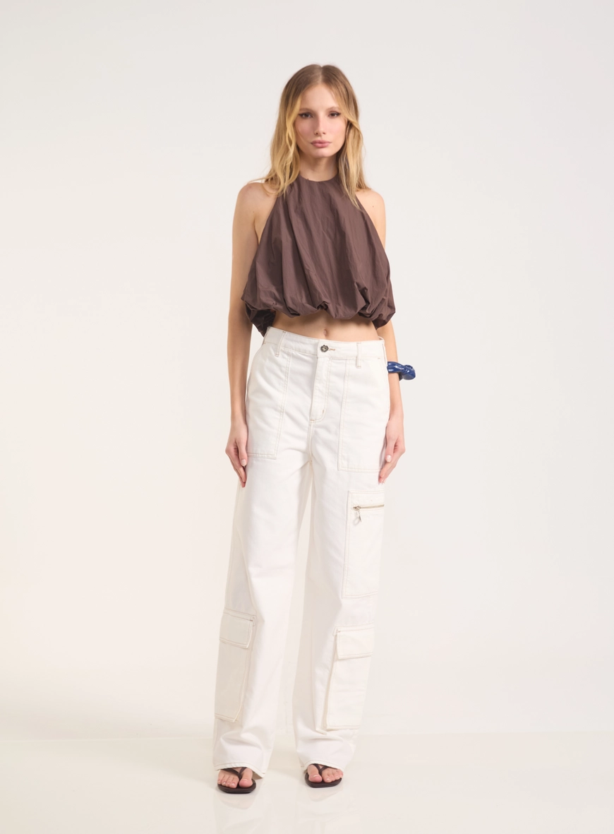 Calça Sarja Seul Wide Cargo