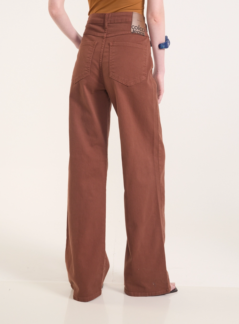 Calça Sarja Wide Leg - Berlim Stretch Marrom