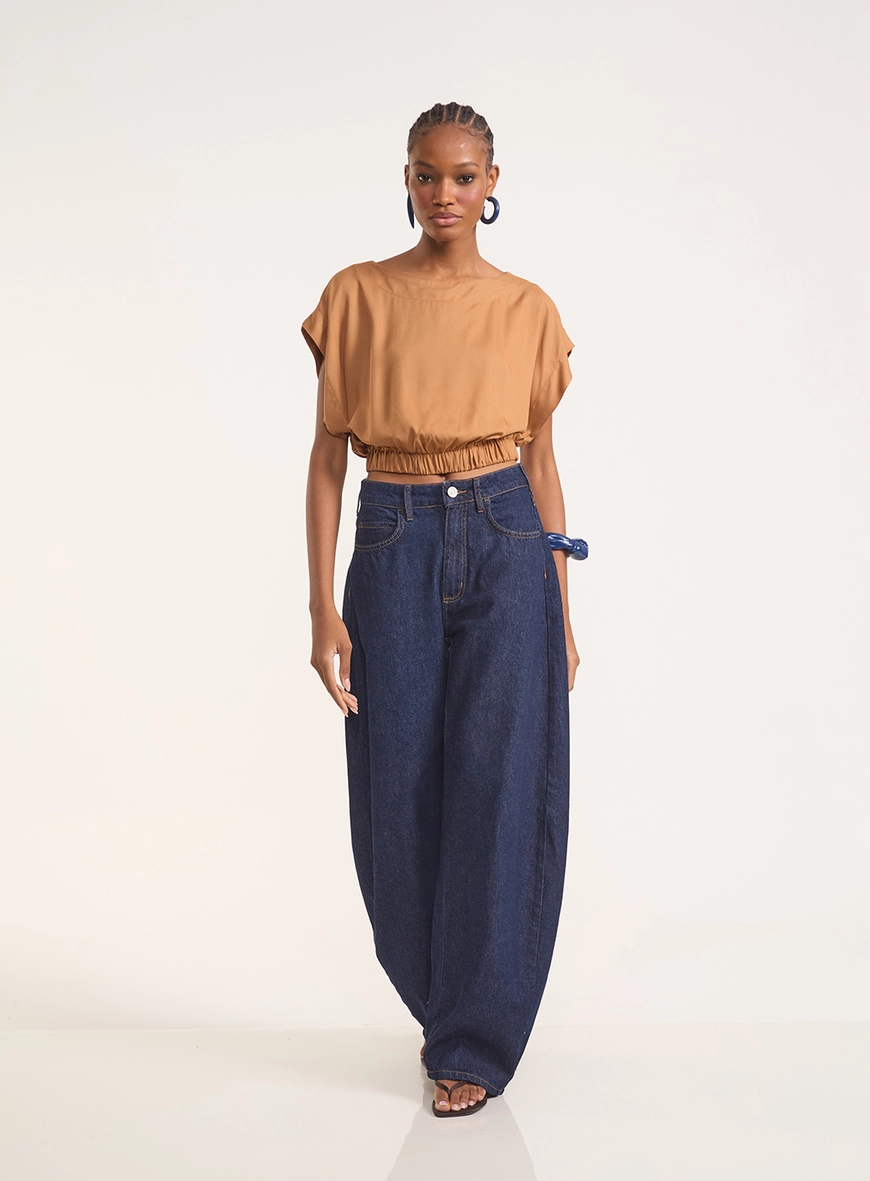 Calça Jeans Barril Dublin Com Bolsos