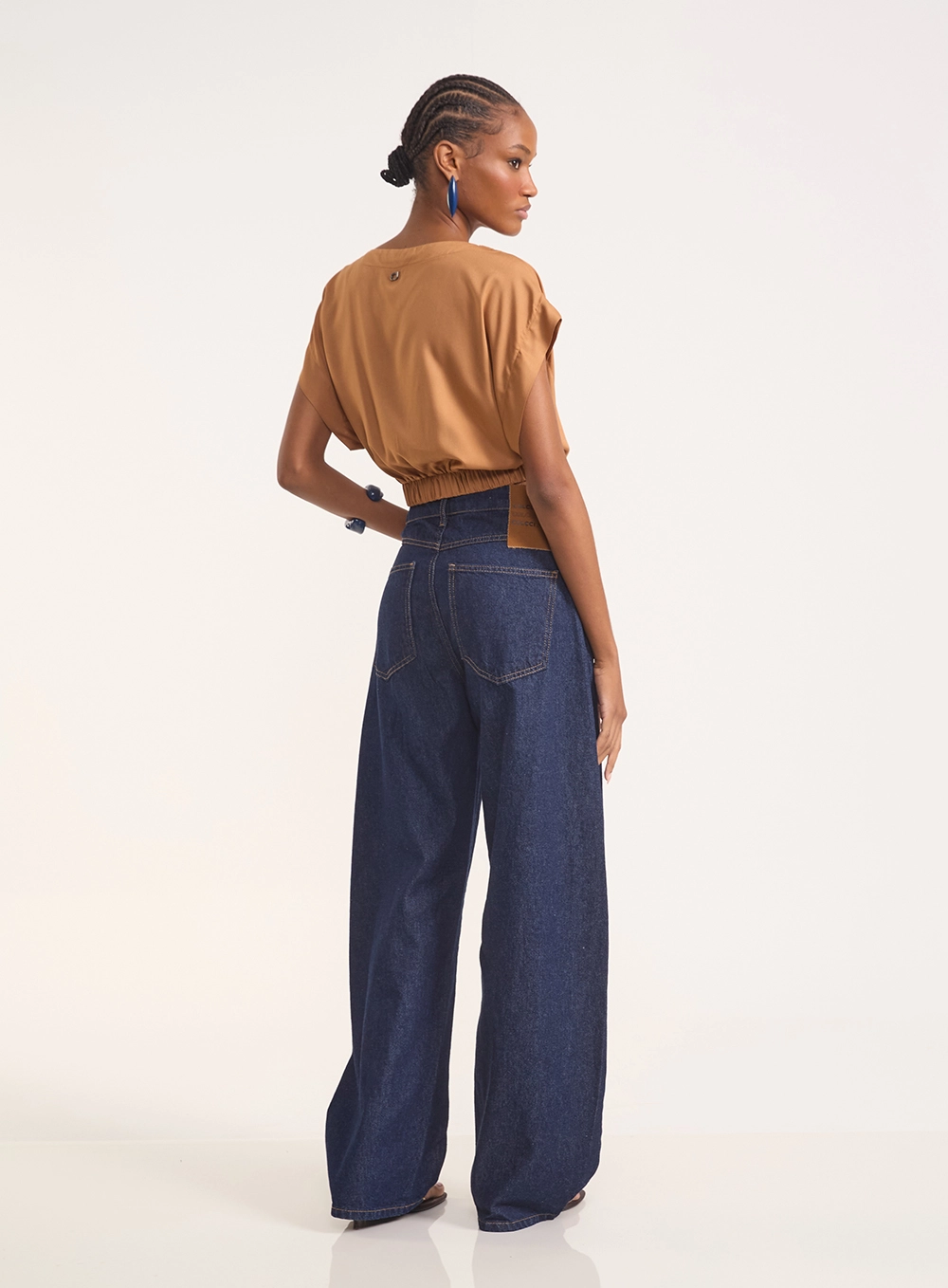 Calça Jeans Barril Dublin Com Bolsos Índigo