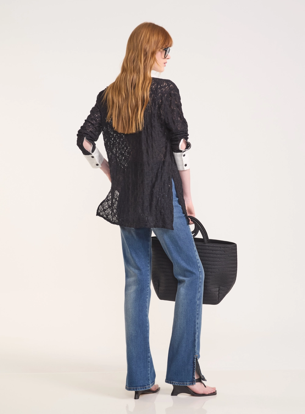 Calça Jeans Reta Nova York Com Fendas Laterais Índigo