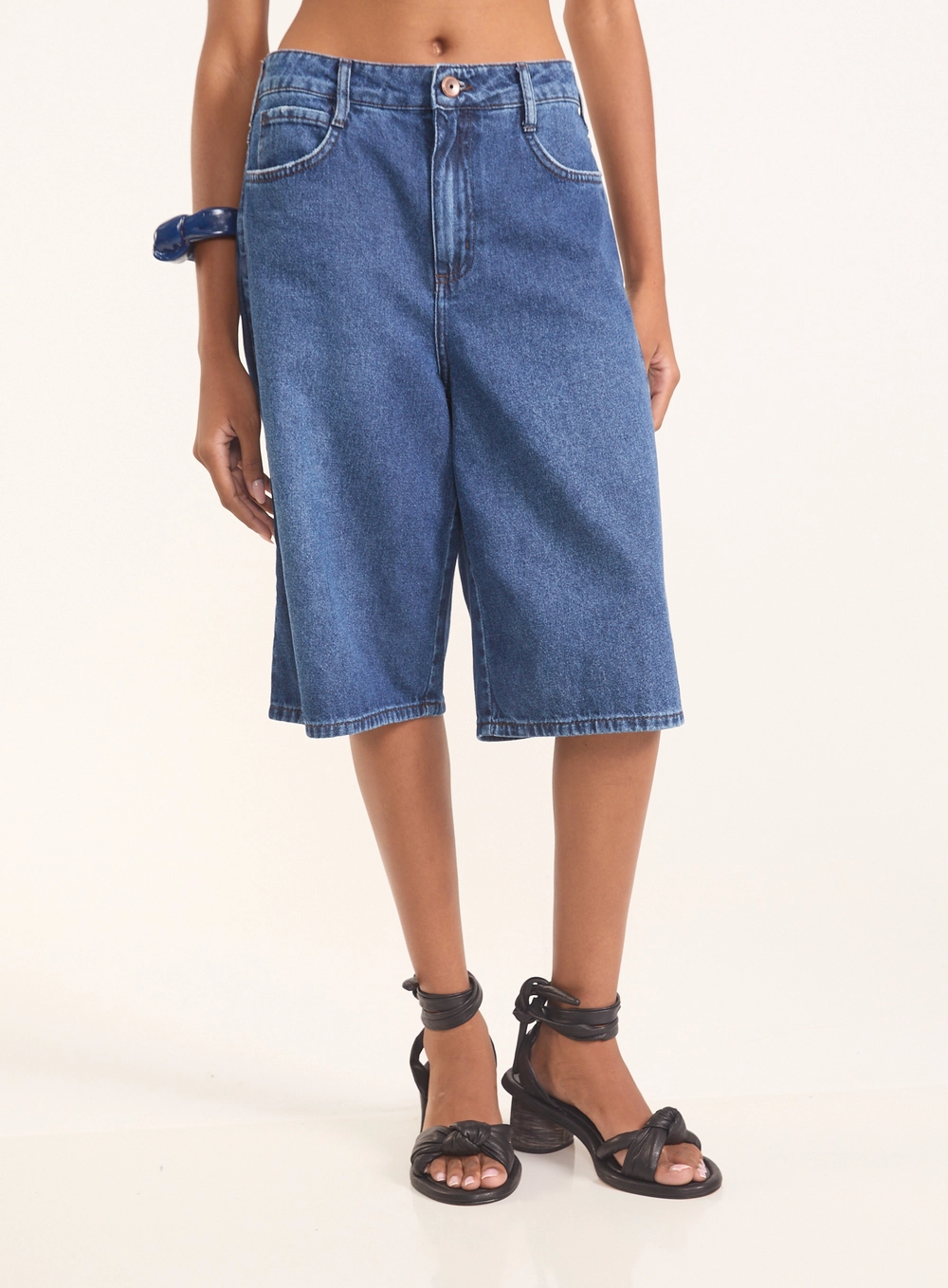 Bermuda Jeans Urban Wide Índigo