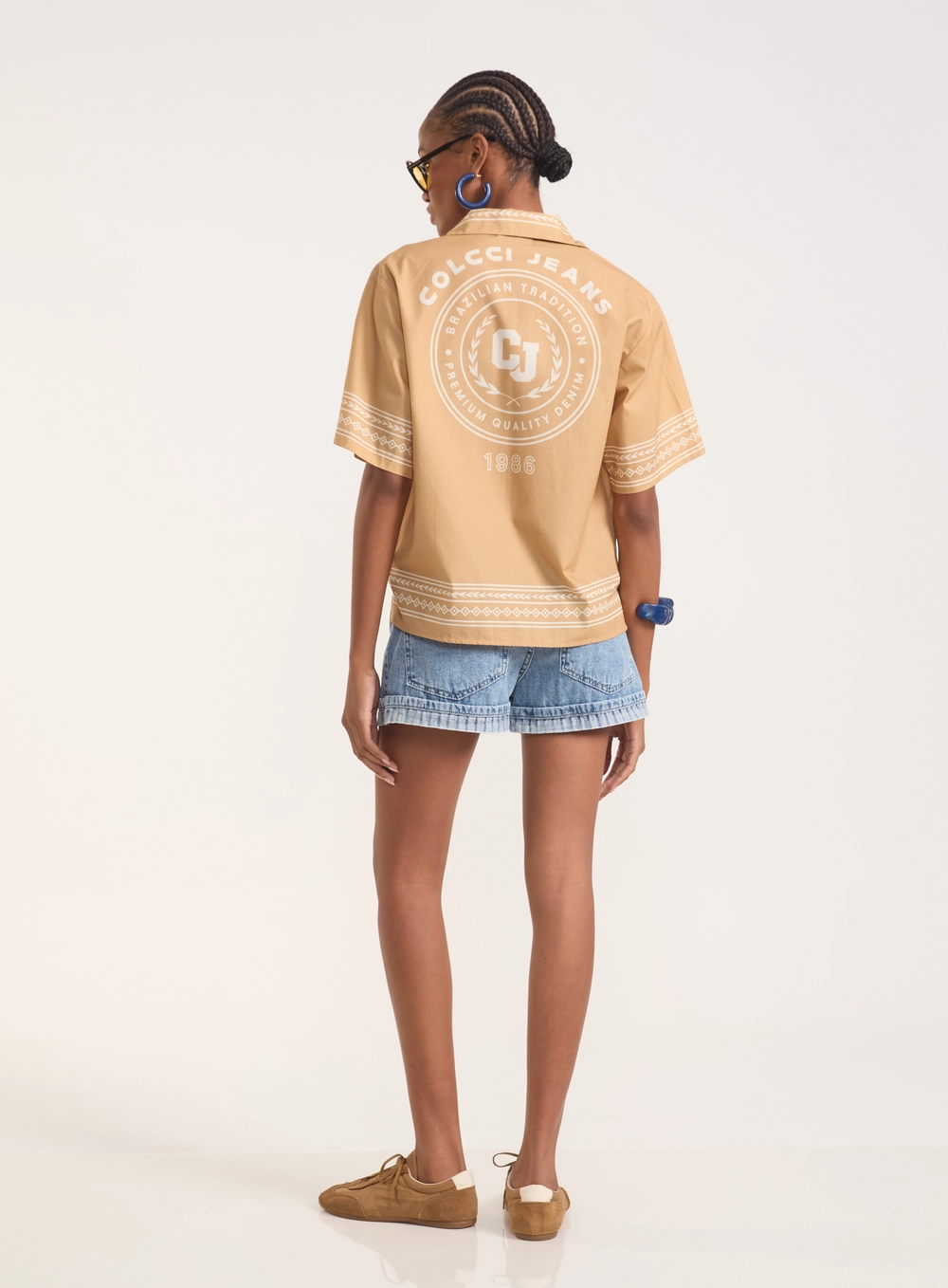 Short Jeans Cancun Com Barra Dobrada Índigo