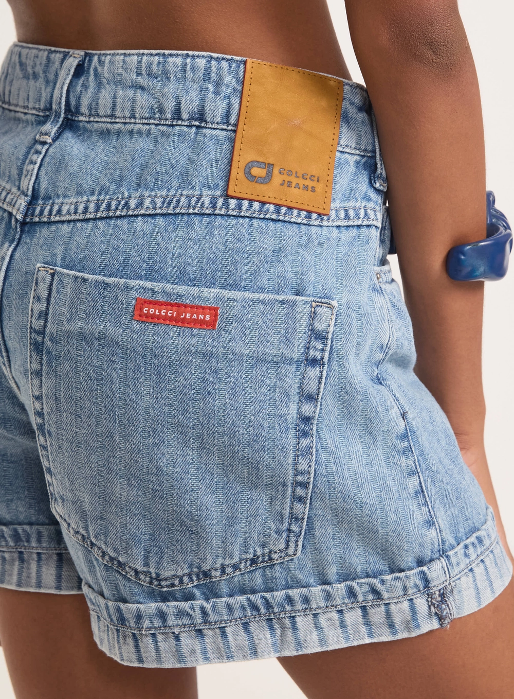Short Jeans Cancun Com Barra Dobrada Índigo