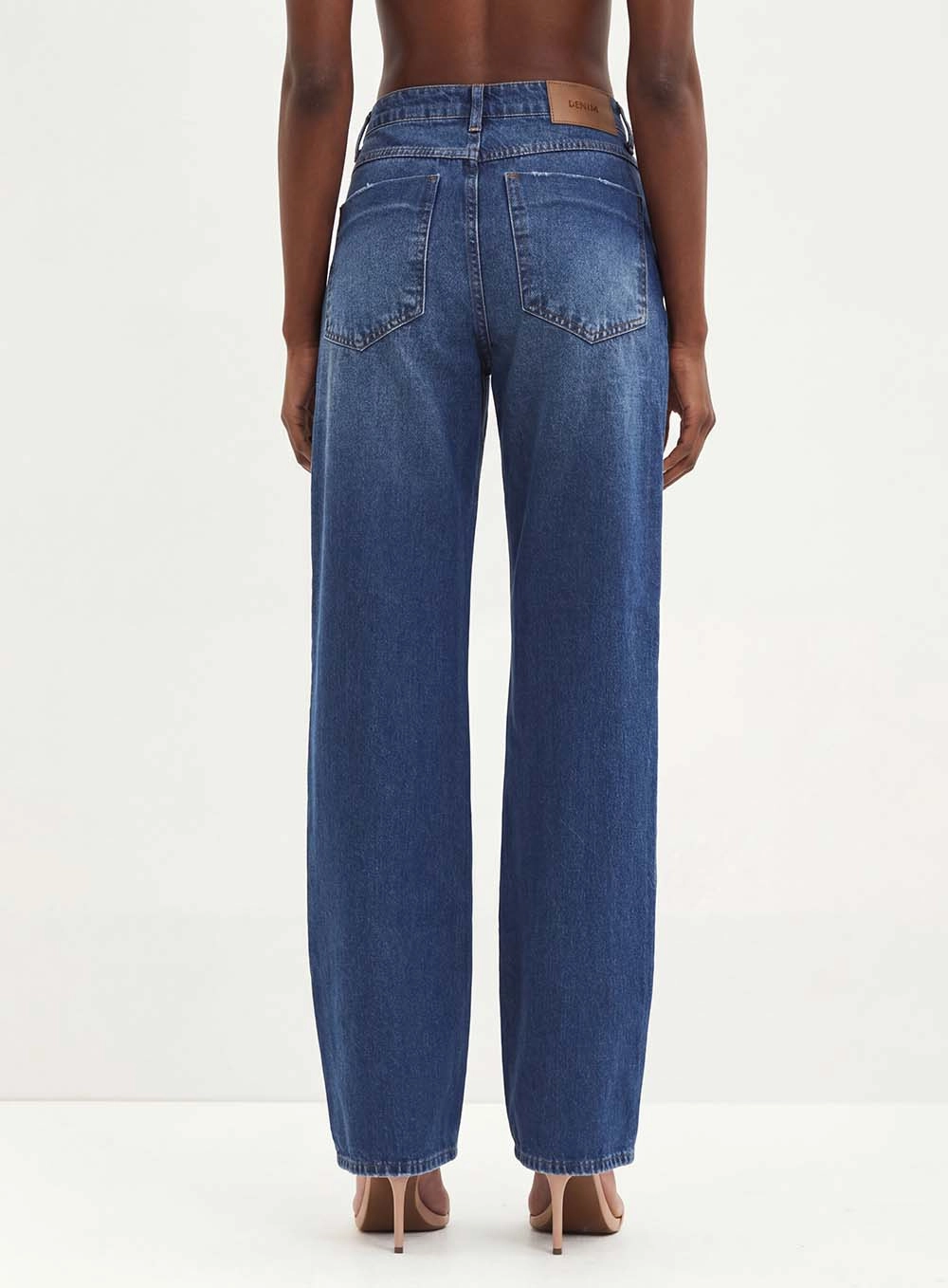 Calça Feminina Jeans Reta Com Five Pockets - Reta Índigo 3