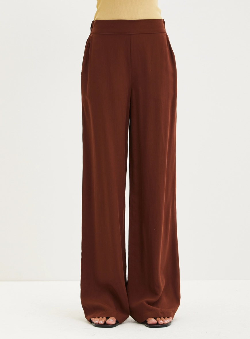 Calça Pantalona Alfaiataria Marrom 1