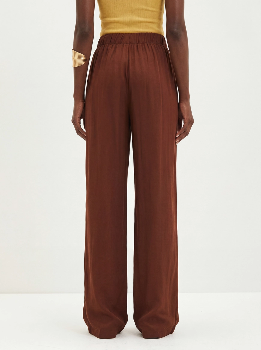 Calça Pantalona Alfaiataria Marrom 2