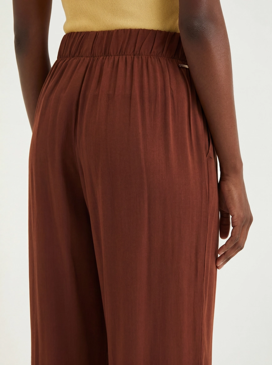 Calça Pantalona Alfaiataria Marrom 4