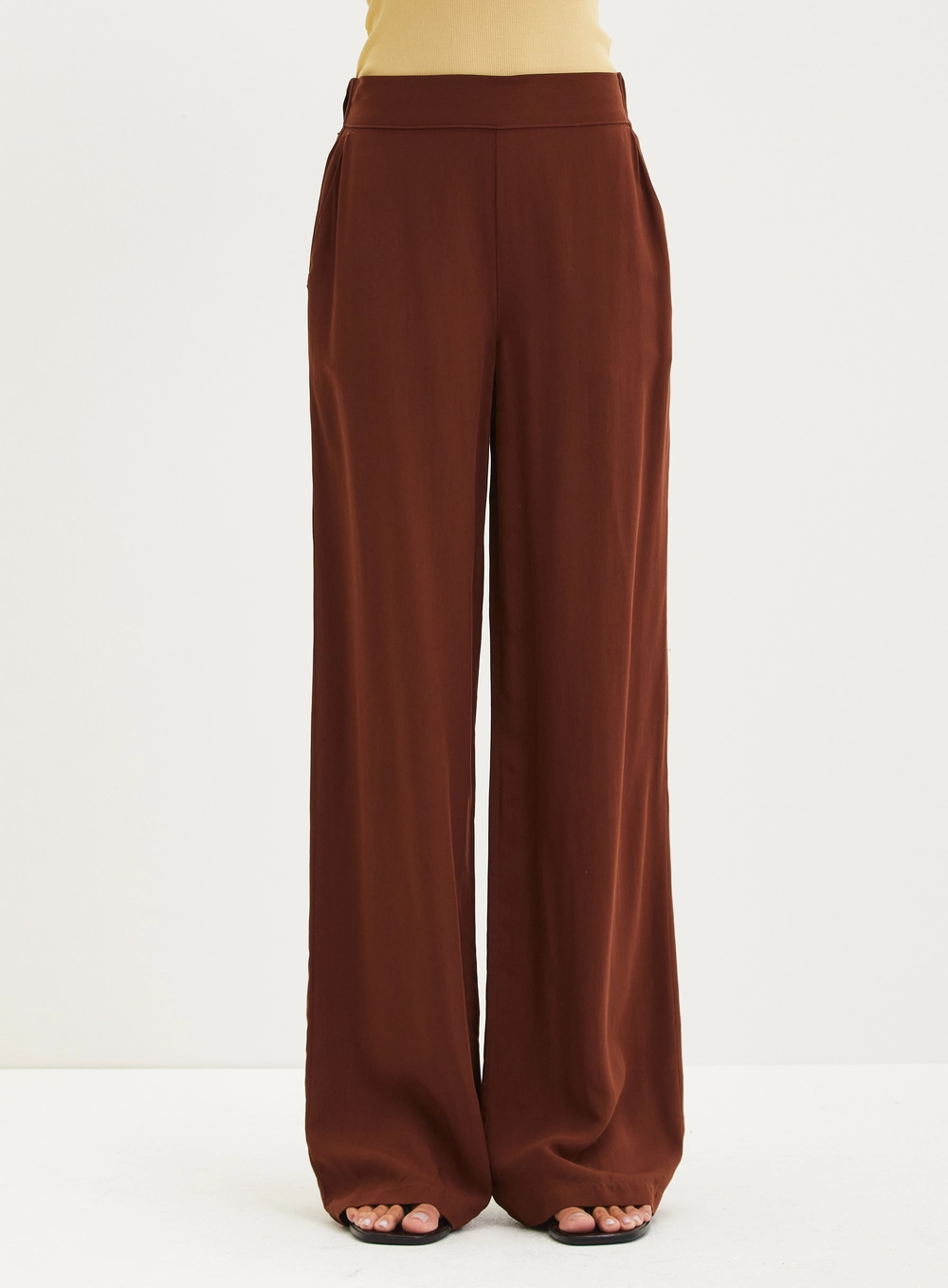 Calça Pantalona Alfaiataria Marrom 1